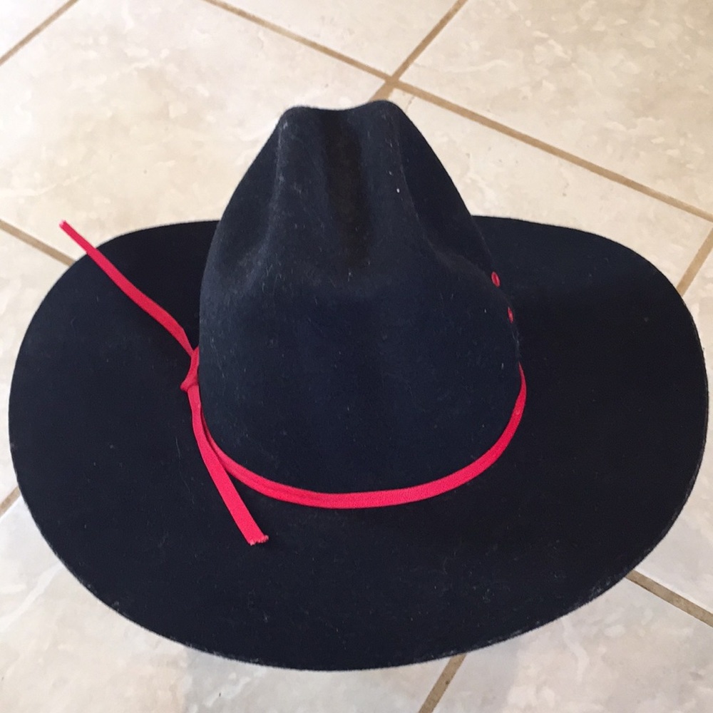 Black Texas hat Western style hat wool made in USA - Picture 1 of 9